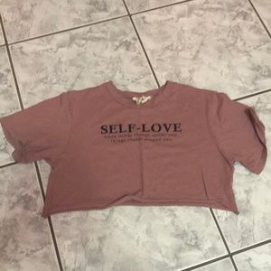 Pink “Self Love” crop top